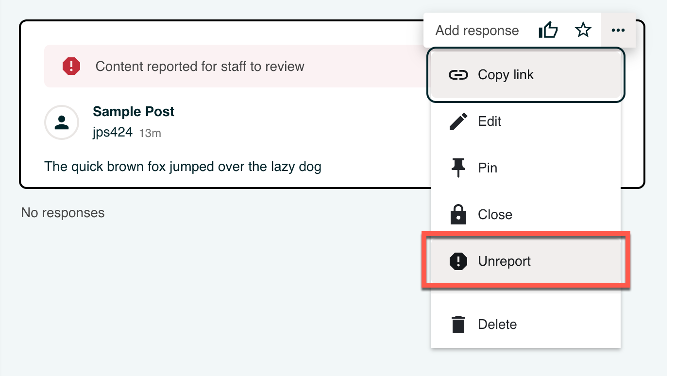The kebab menu for the post.